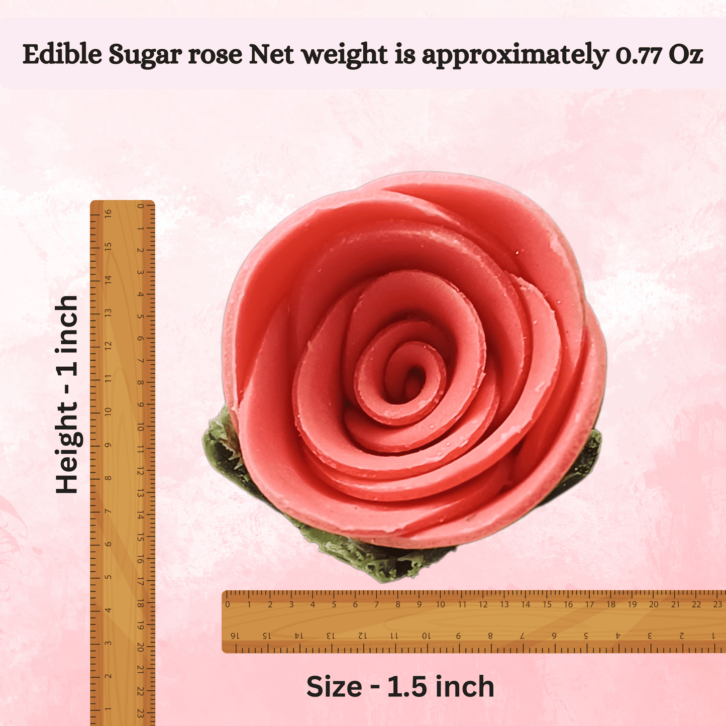 Confect Sugar Roses Topper | Sugar Roses for cake decorations | Cupcakes & Doughnut Edible Toppers | ombre -5 - Pack of 12