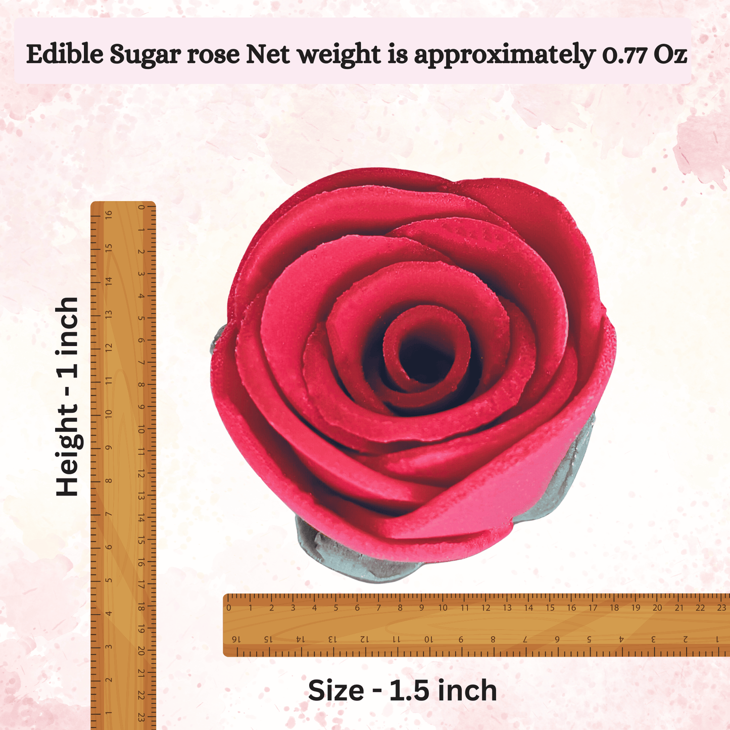 Confect Sugar Roses Topper | Sugar Roses for cake decorations | Cupcakes & Doughnut Edible Toppers | ombre -2 - Pack of 12