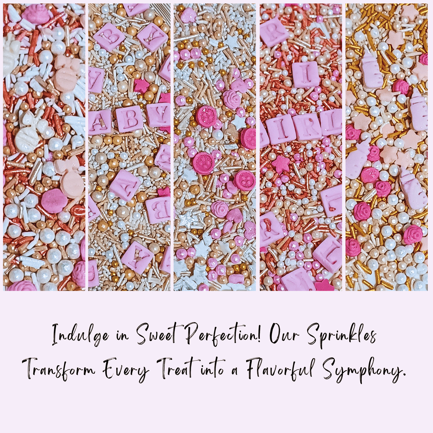 Confect Girls Baby Shower Sprinkles | Edible Sprinkles Pack of 5 (BABY SHOWER -14)
