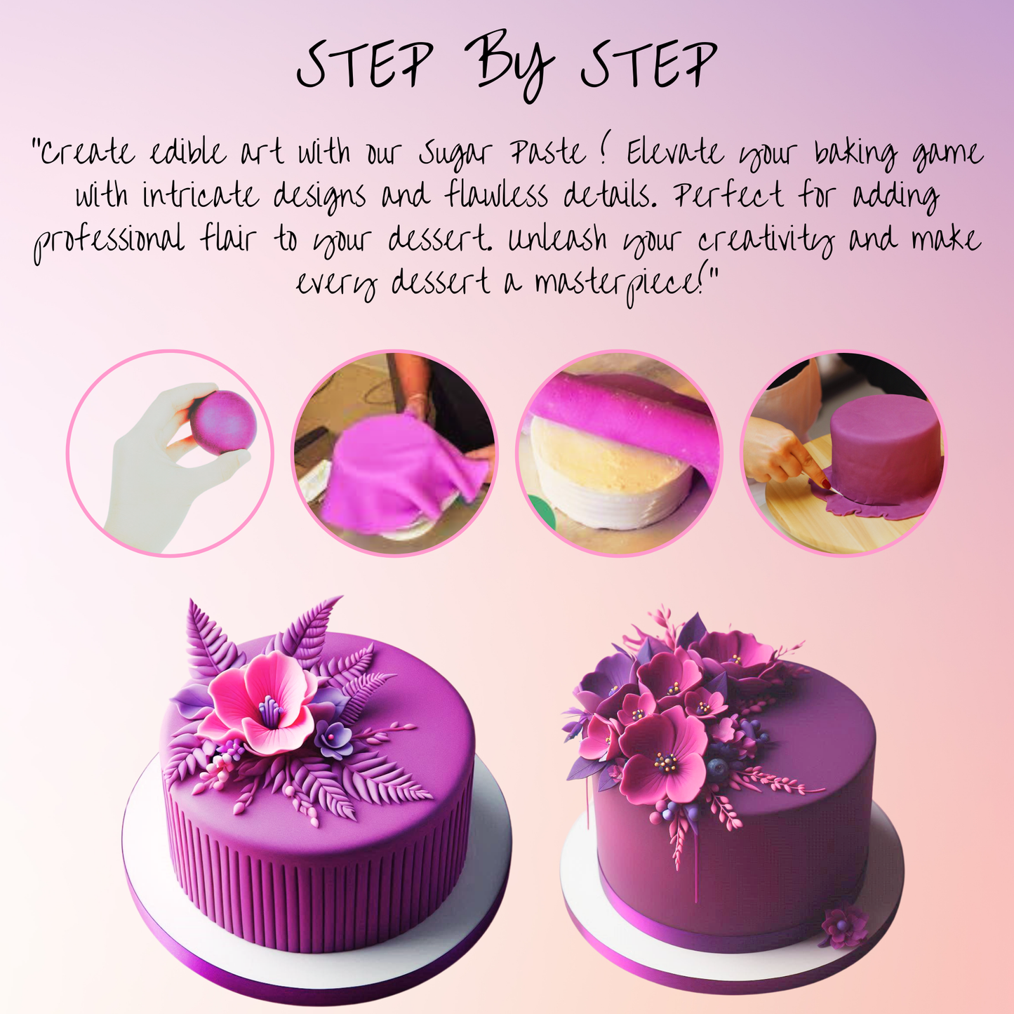 Fuchsia Pink Fondant | Edible Sugarpaste 250 Gm