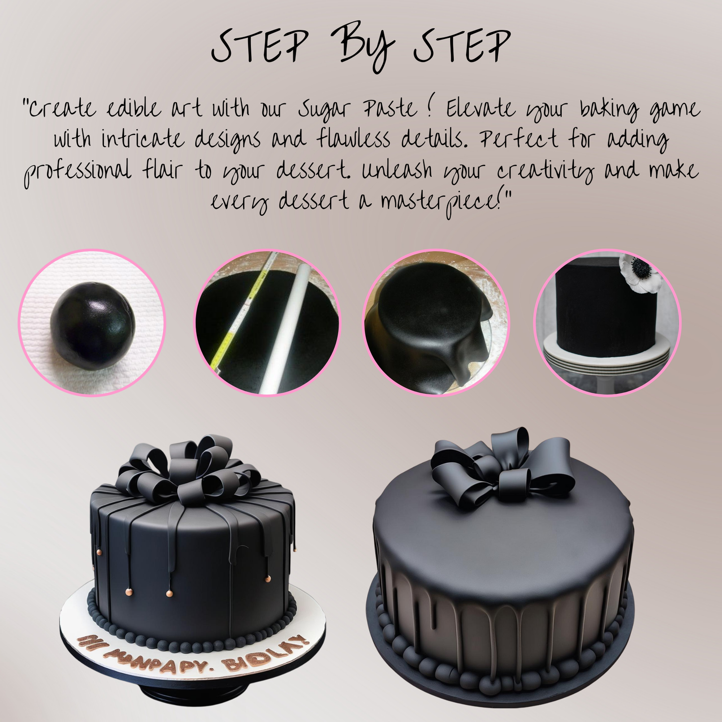Black Fondant | Edible Sugarpaste 250 Gm