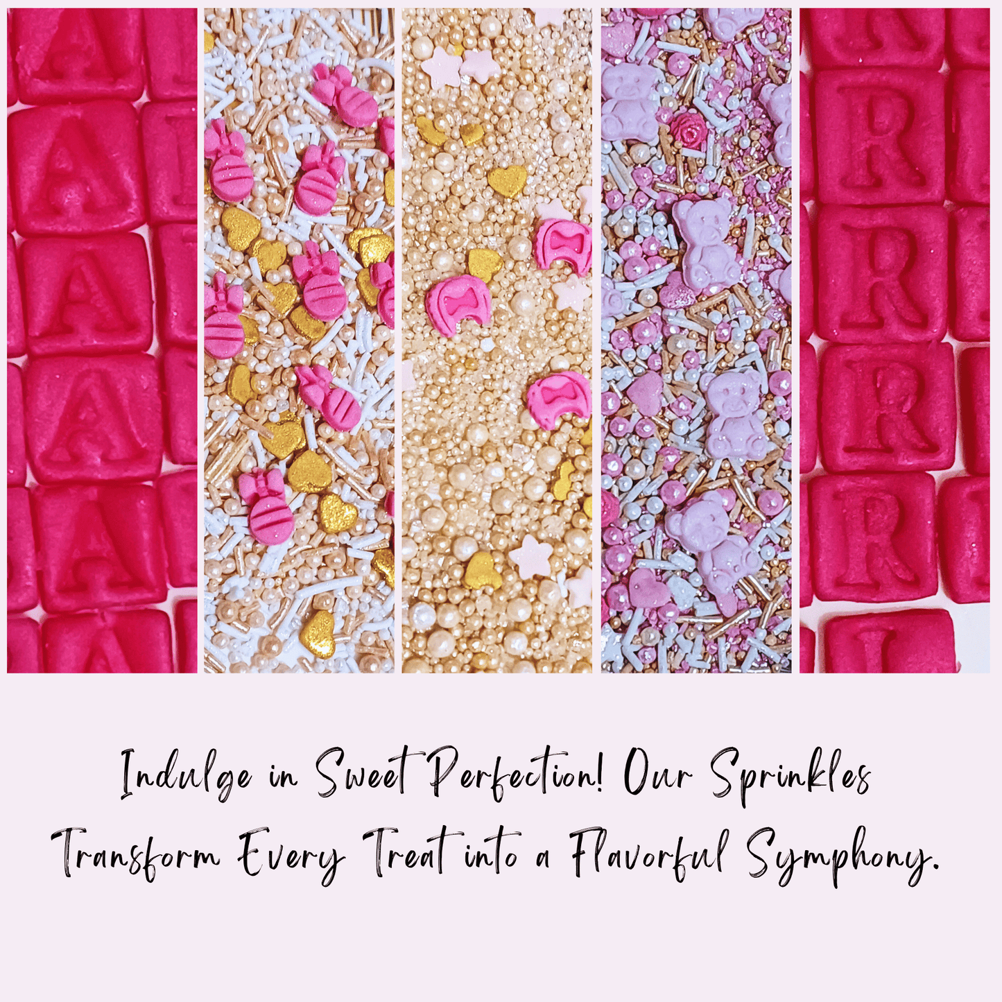 Confect Girls Baby Shower Sprinkles | Mix Heart, Teddy, Baby Feed Bottle & Baby Feet Sprinkles Pack of 5 (BABY SHOWER -22)