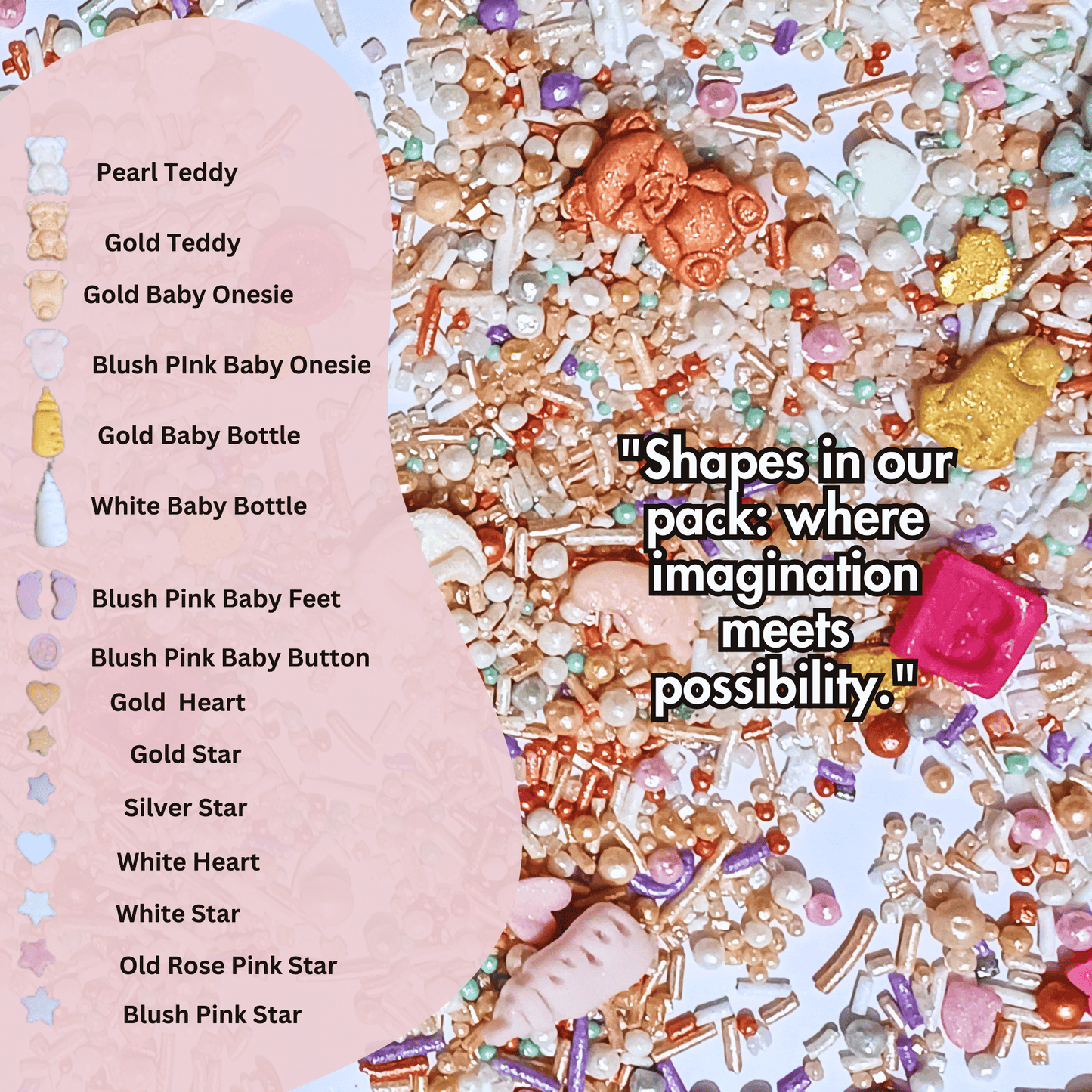 Confect Girls Baby Shower Sprinkles Pack of 5 (BABY SHOWER -13)