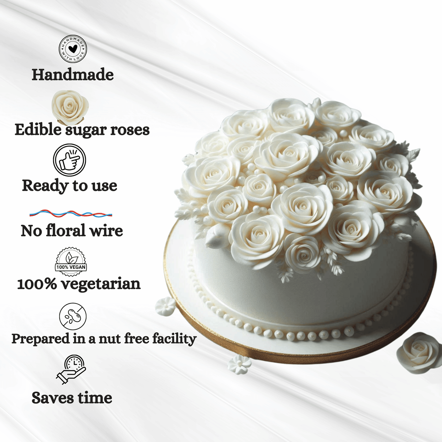 White | Edible Sugar Flower