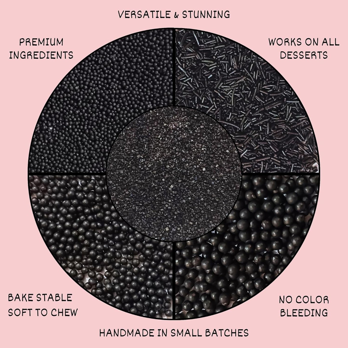 Sprinkles for Cakes & Cupcakes Decoration | USP-19(Black)