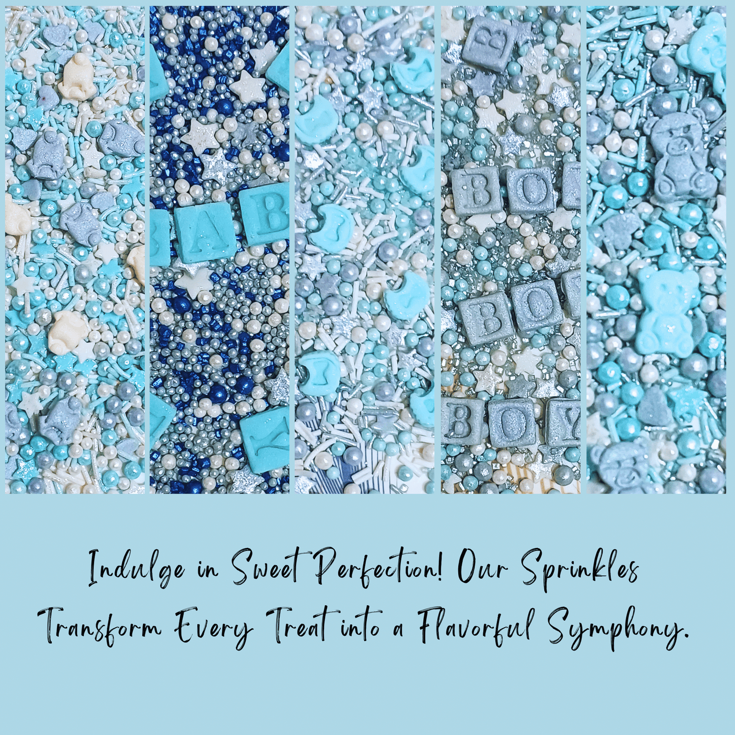 Confect Boys Baby Shower Sprinkles | Edible Sprinkles Assorted Pack Of 5 (BABY SHOWER -25)