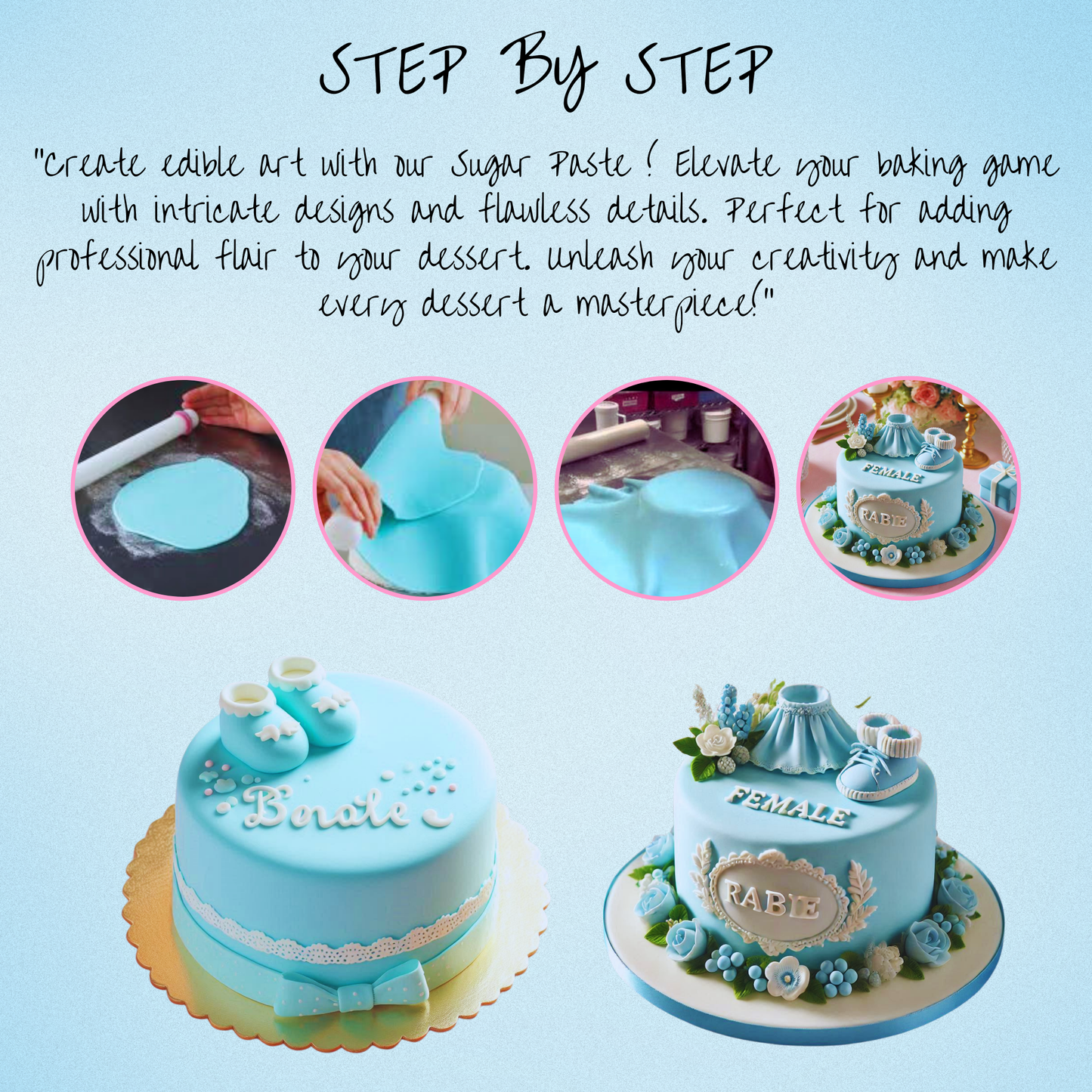 Baby Blue Fondant | Edible Sugarpaste 250 Gm