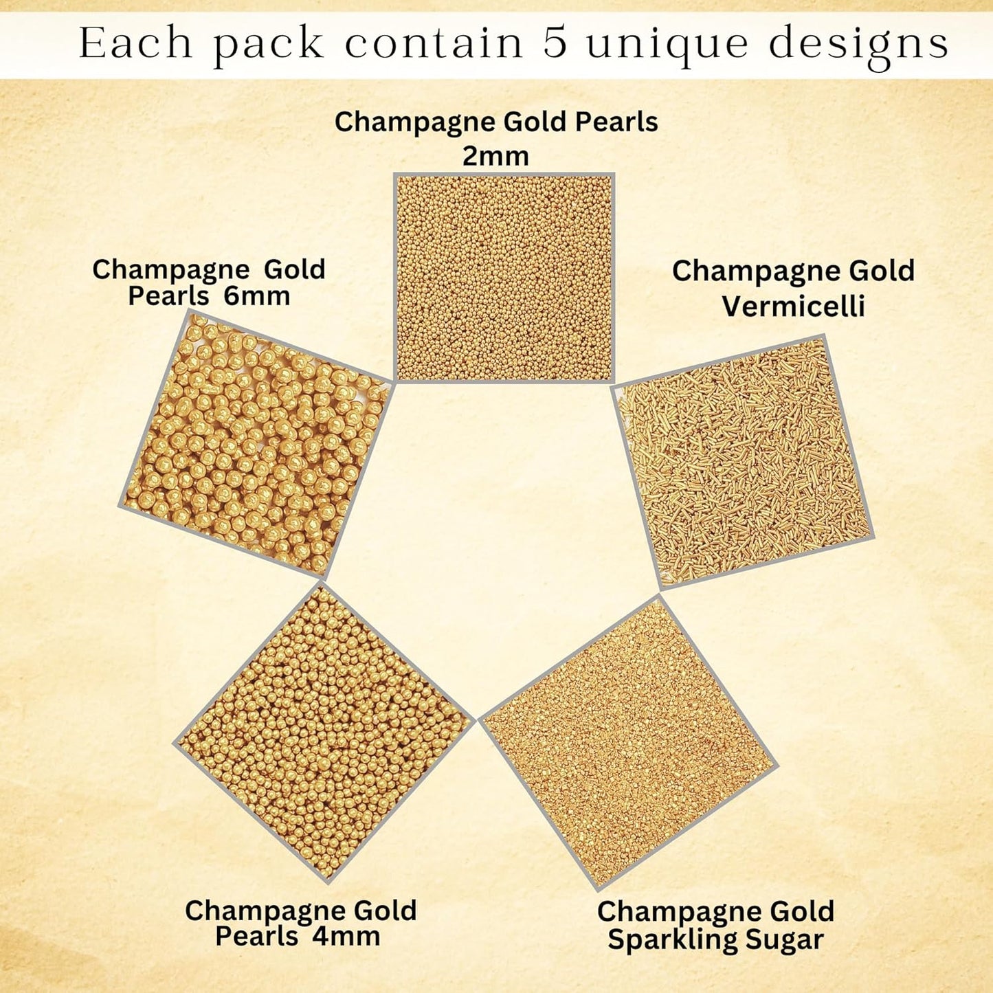 Sprinkles for Cakes & Cupcakes Decoration | USP-17(CH Gold)