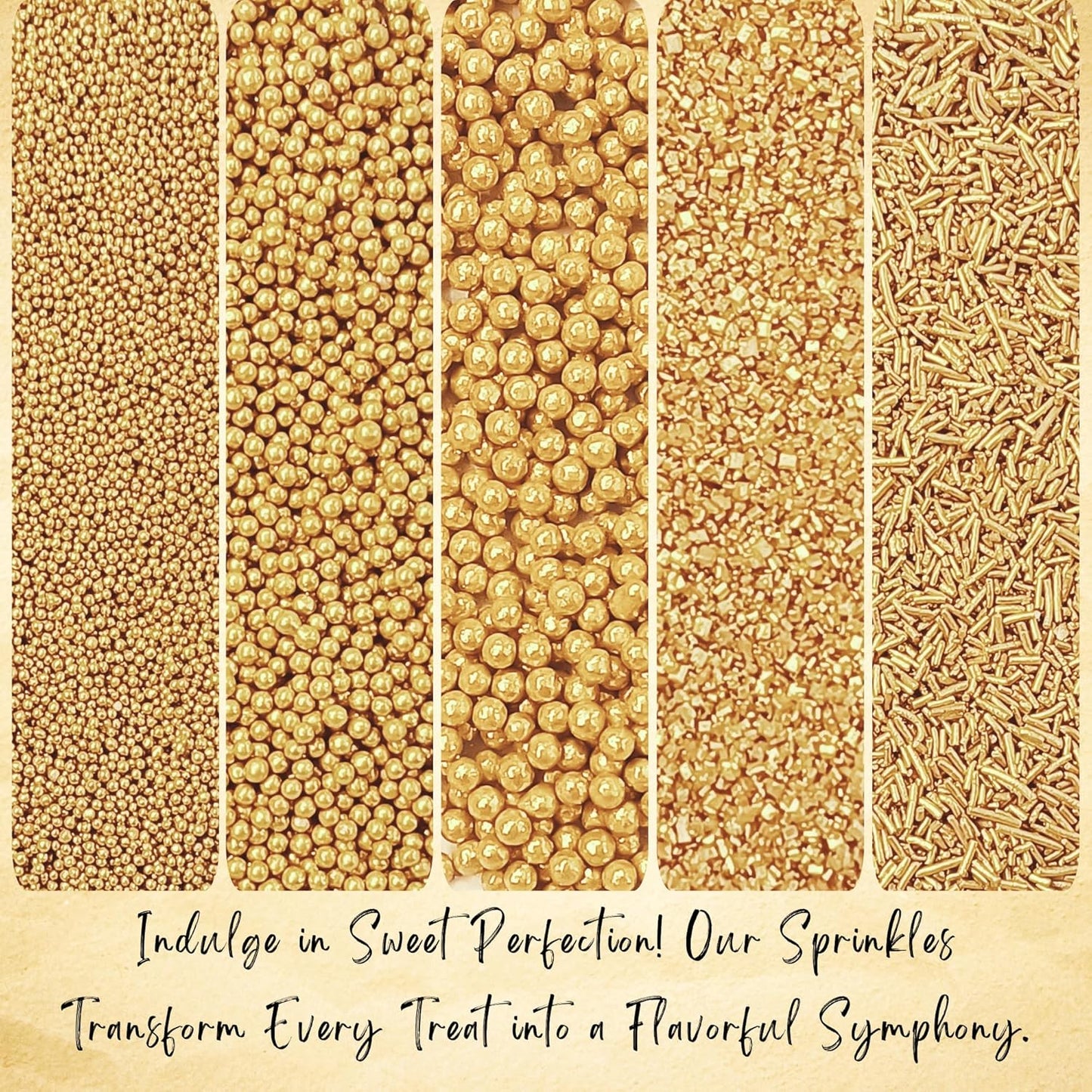 Sprinkles for Cakes & Cupcakes Decoration | USP-17(CH Gold)