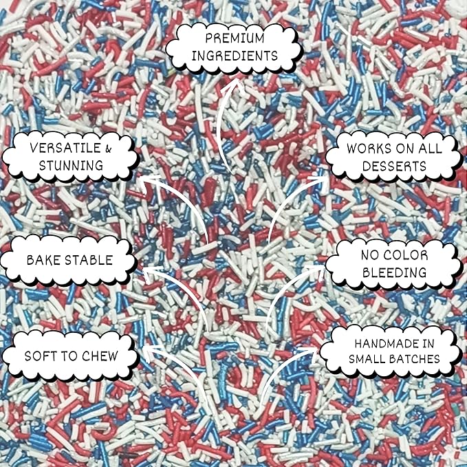 Patriotic Sprinkles for Decoration 08 | 120 Gm