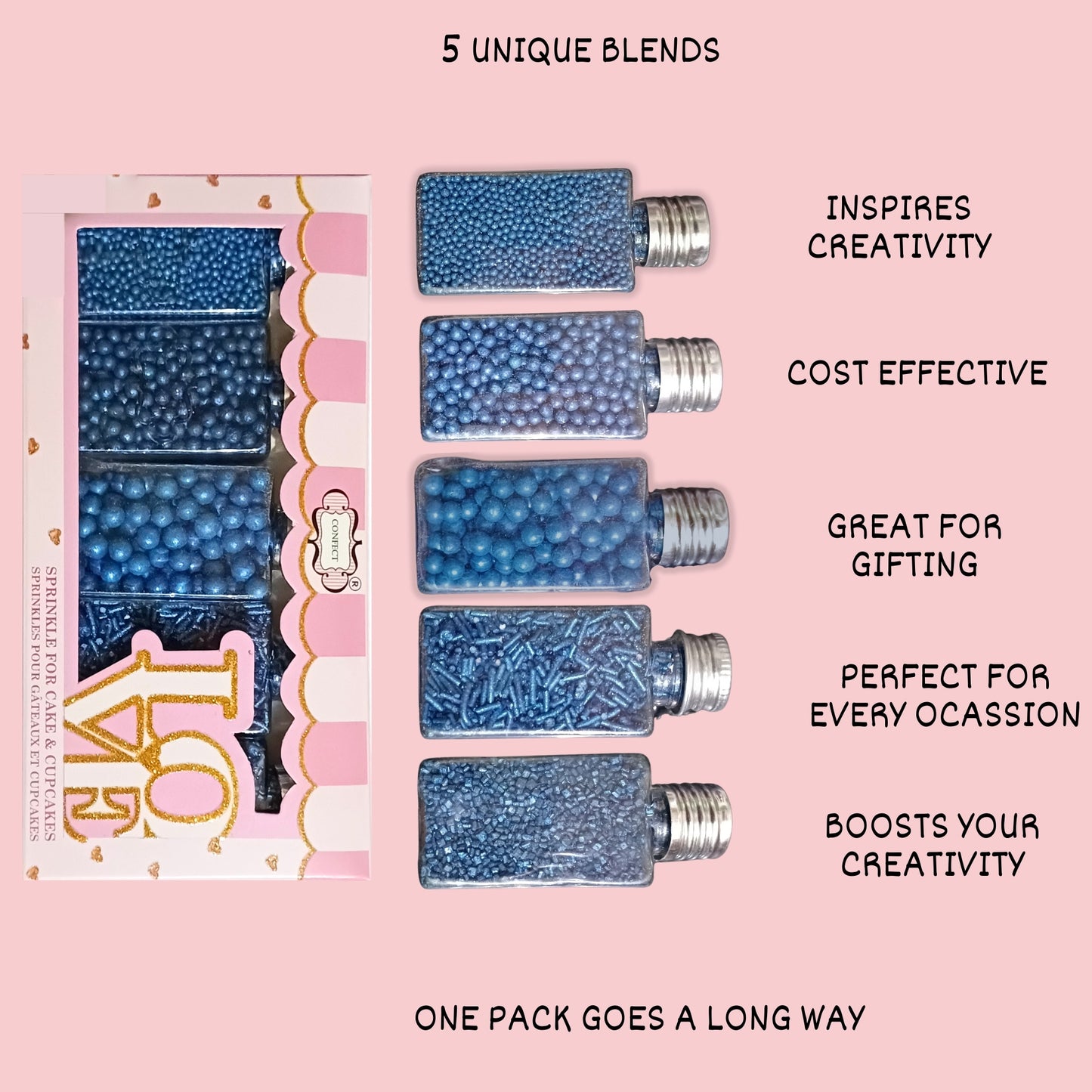 Sprinkles for Cakes & Cupcakes Decoration | USP-10(Navy Blue)