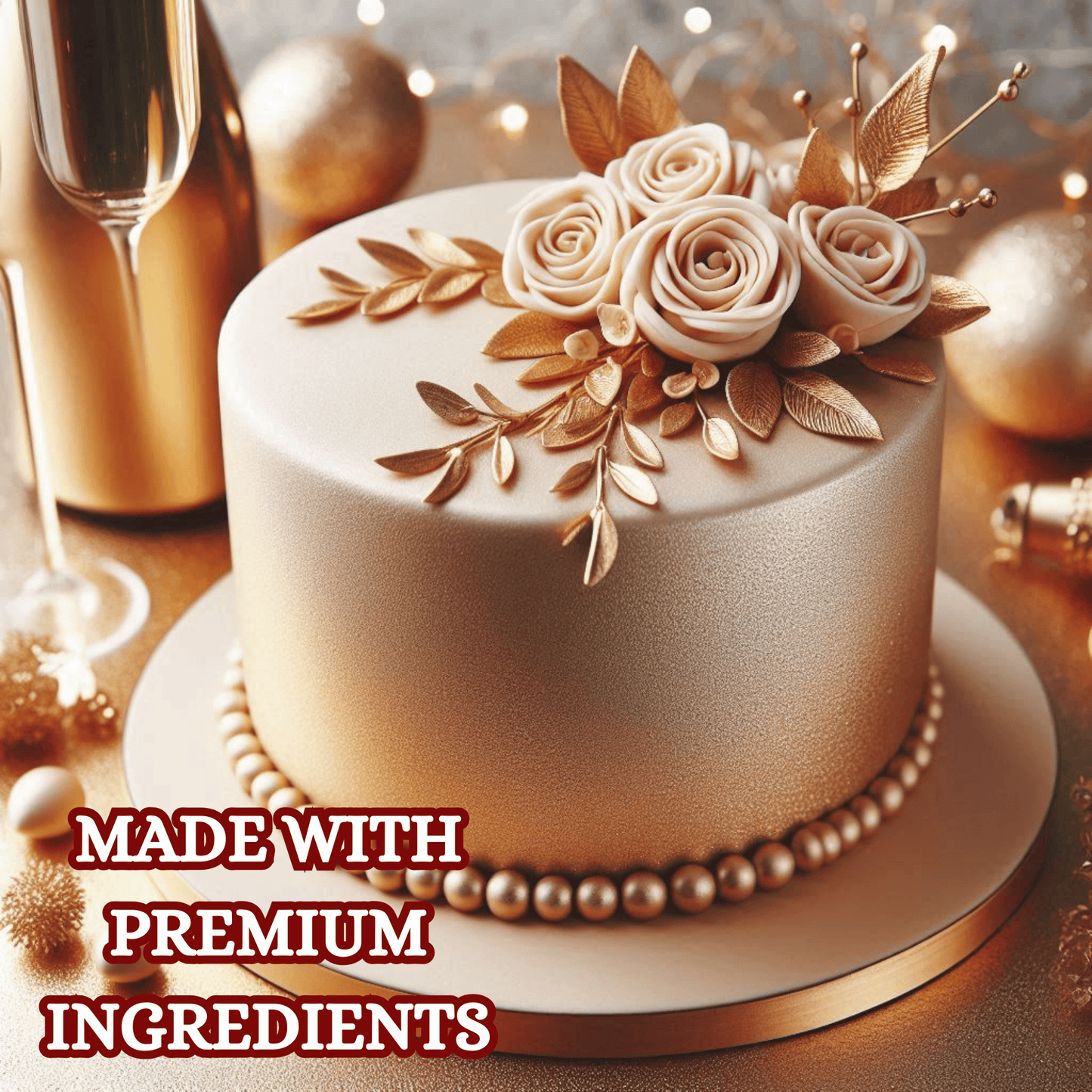 Champagne Gold | Edible Metallic Sugar Paste 900 Gm