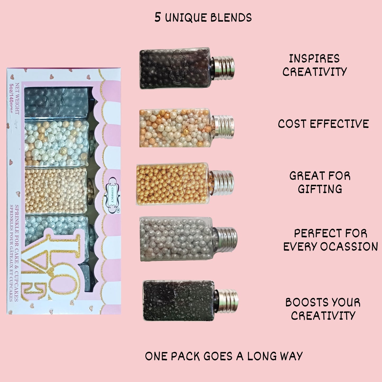 Confect Disco Ball Mashup Sprinkles for Cake Cupcake Décor 100Gms (DM-05)