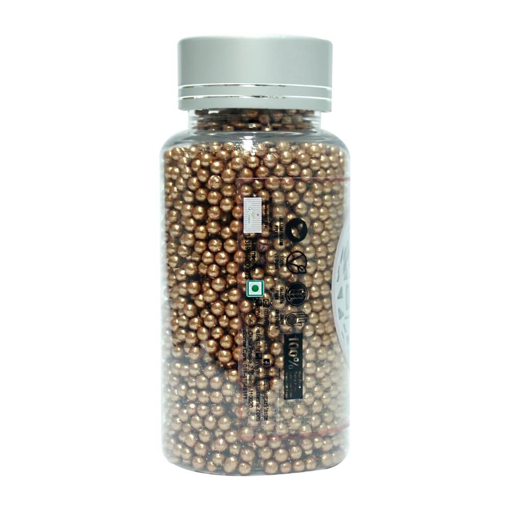 Confect Bronze Disco Balls Sprinkles 3 MM 120 Gms