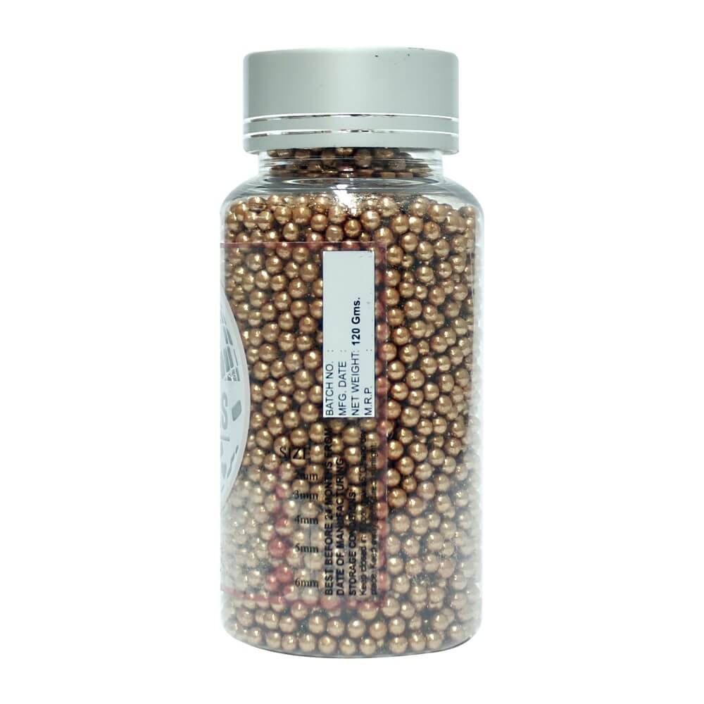 Confect Bronze Disco Balls Sprinkles 3 MM 120 Gms