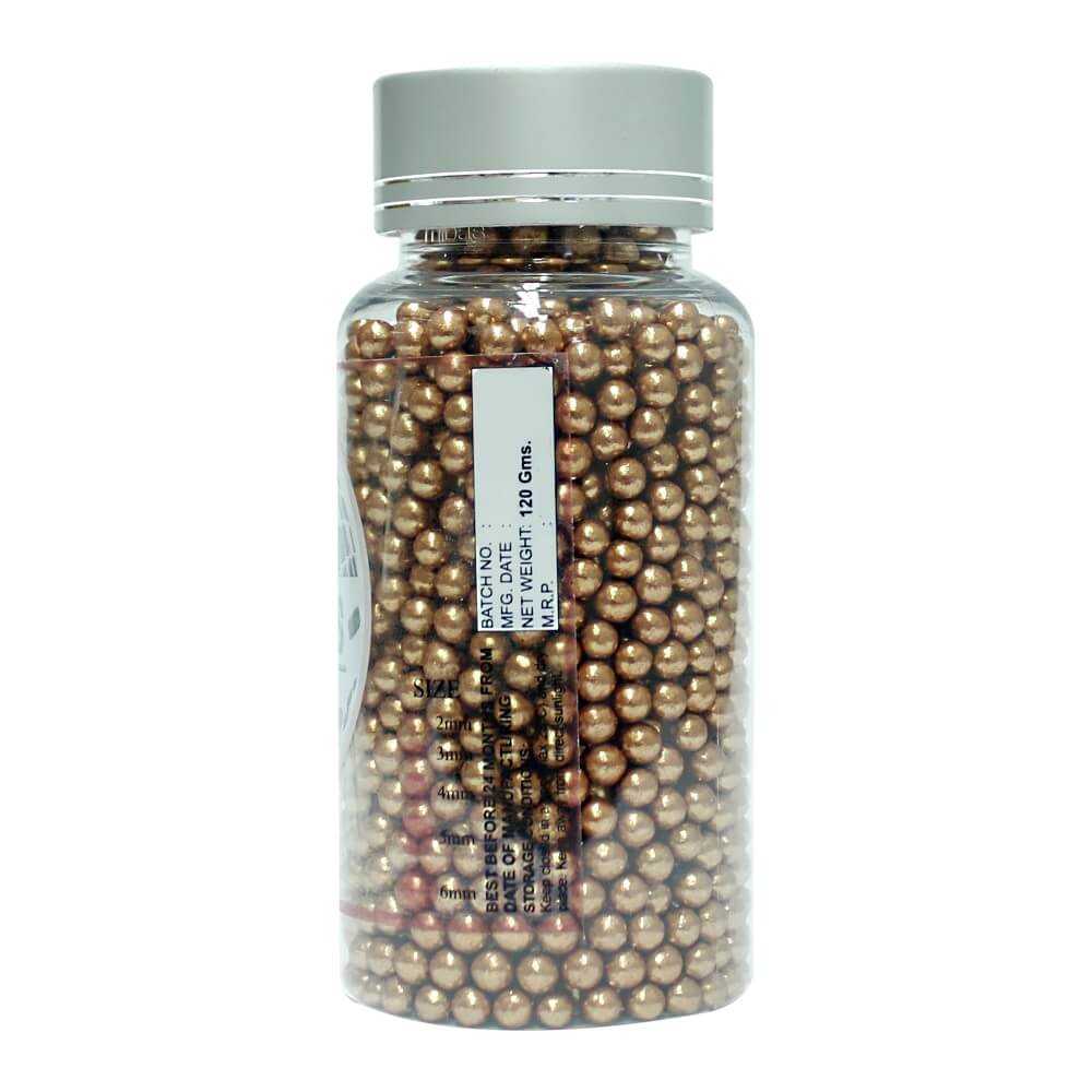 Confect Bronze Disco Balls Sprinkles 4 MM 120 Gms