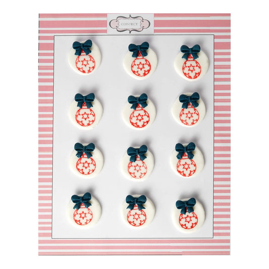 Christmas Bauble Red & Navy 26 60 gms