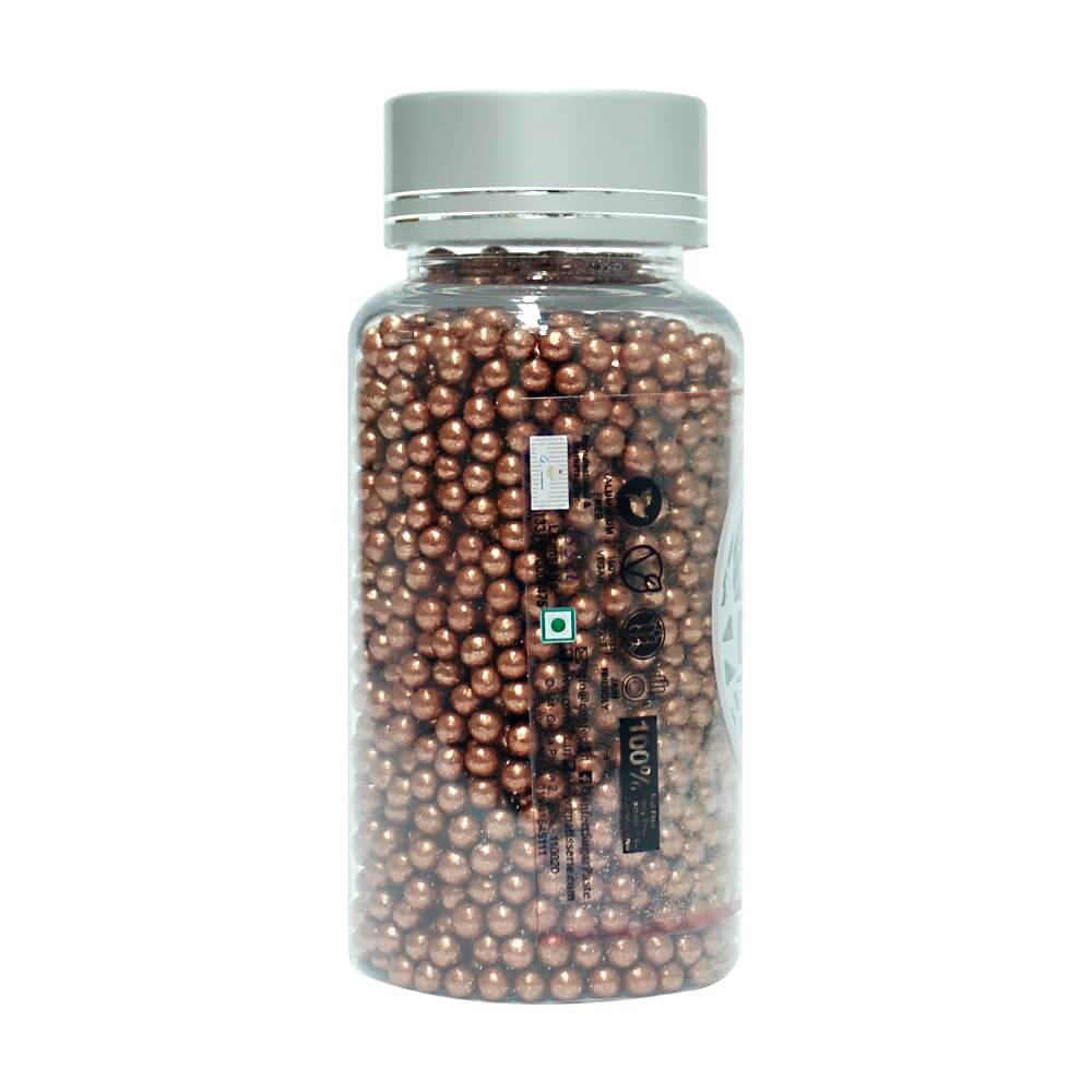 Copper Disco Balls Sprinkles 4 MM 120 Gms