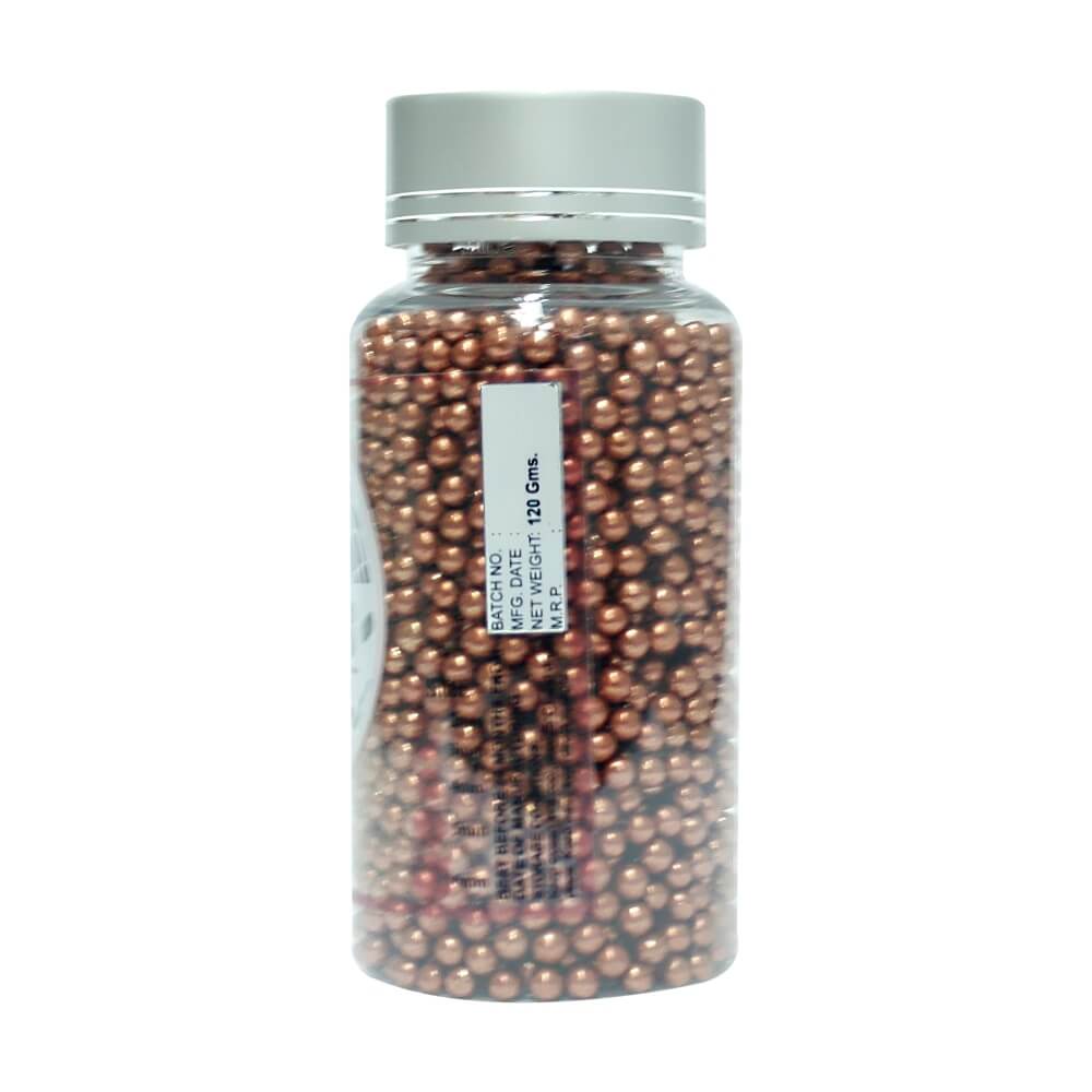 Copper Disco Balls Sprinkles 4 MM 120 Gms