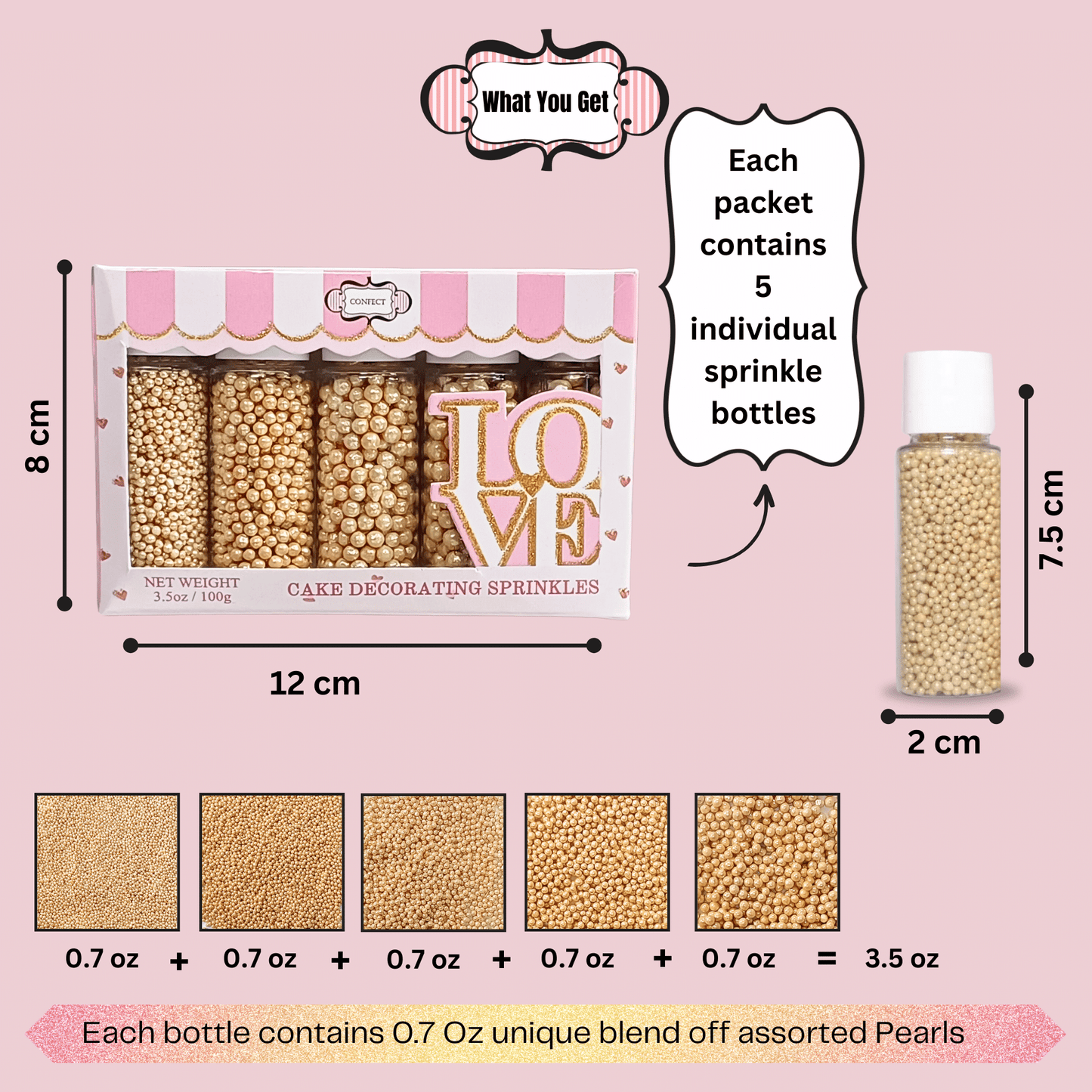 Confect Sparkling Champange Disco Balls Assorted Sprinkles (DB-14) - 100Gms