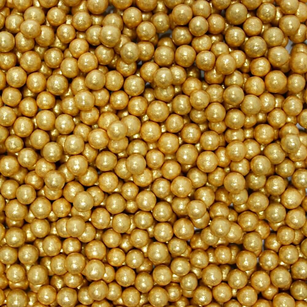 English Gold Disco Balls Sprinkles 6 MM 120 Gms
