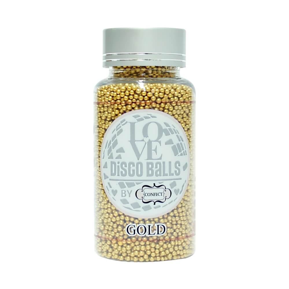 Confect Gold Disco Balls Sprinkles 2 MM 120 Gms