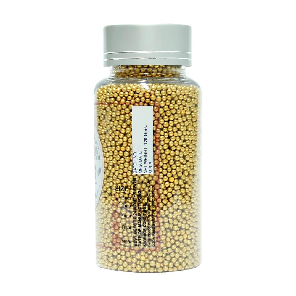 Confect Gold Disco Balls Sprinkles 2 MM 120 Gms