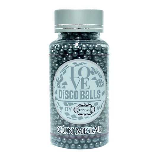 Gun Metal Disco Balls Sprinkles 5 MM 120 Gms