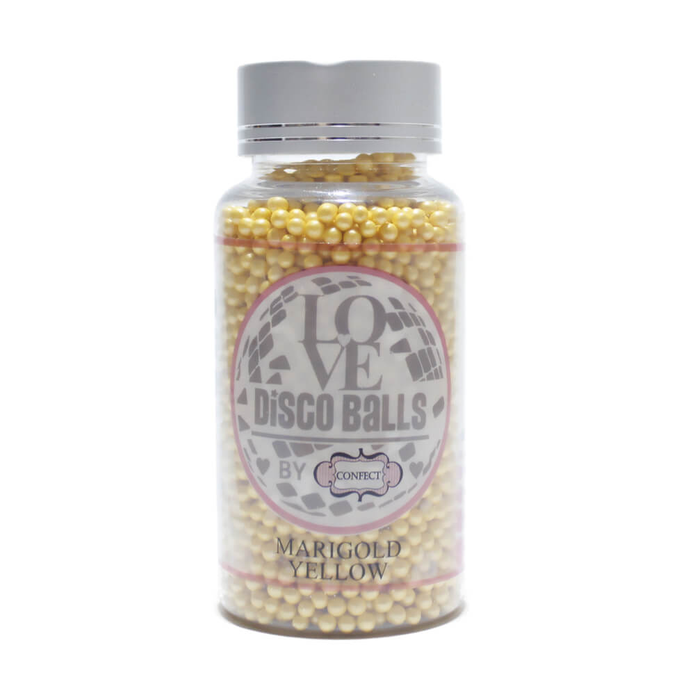 Confect Marigold Yellow Disco Balls Sprinkles 3 MM 1 Kg