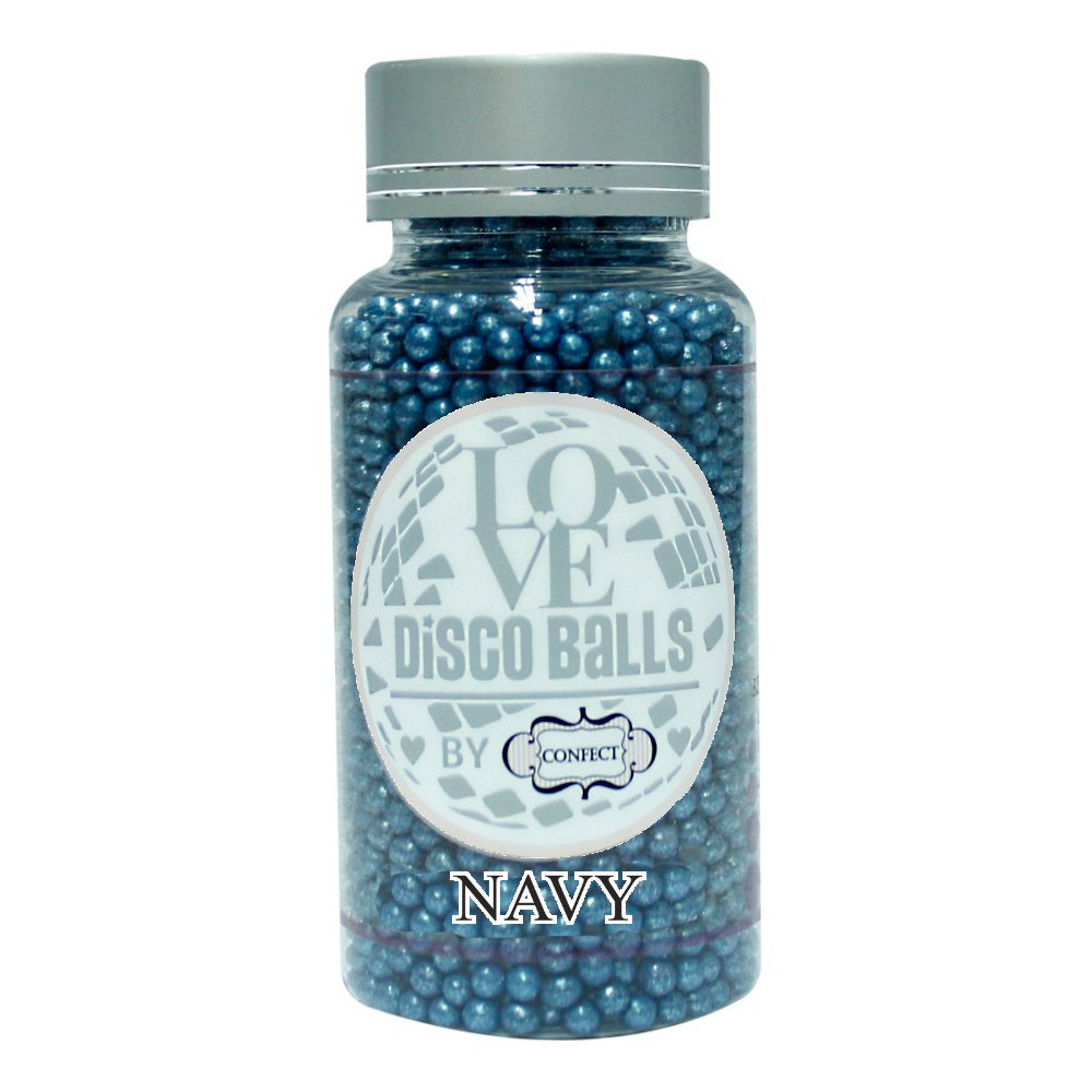 Confect Navy Blue Disco Balls Sprinkles 3 MM 120 Gms
