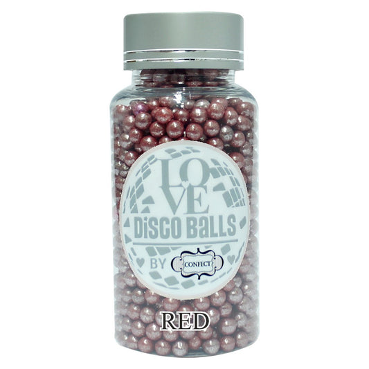 Confect Red Disco Balls Sprinkles 4 MM 120 Gms