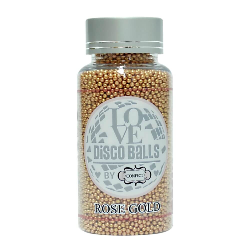 Rose Gold Disco Balls Sprinkles 2 MM 120 Gms