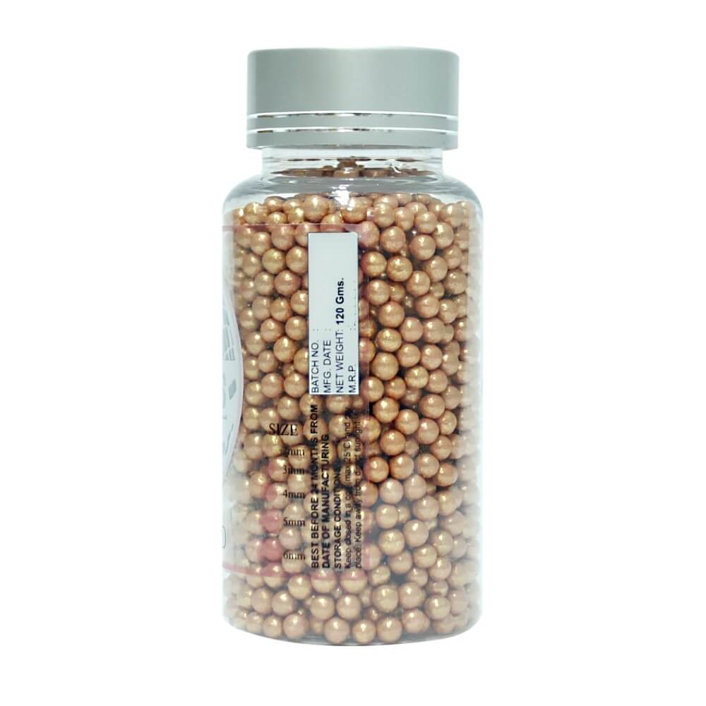 Rose Gold Disco Balls Sprinkles 4 MM 120 Gms