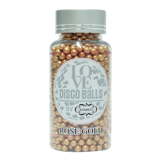Rose Gold Disco Balls Sprinkles 6 MM 120 Gms