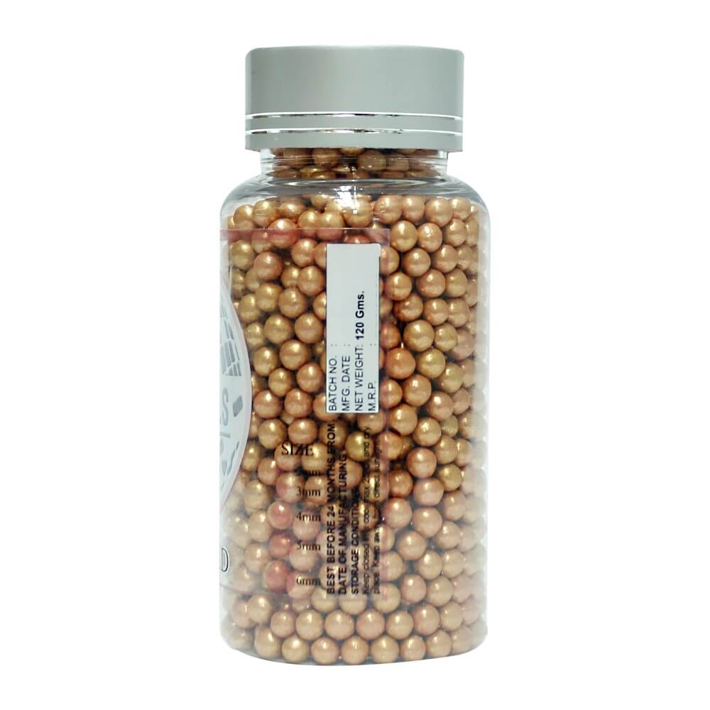 Rose Gold Disco Balls Sprinkles 6 MM 120 Gms