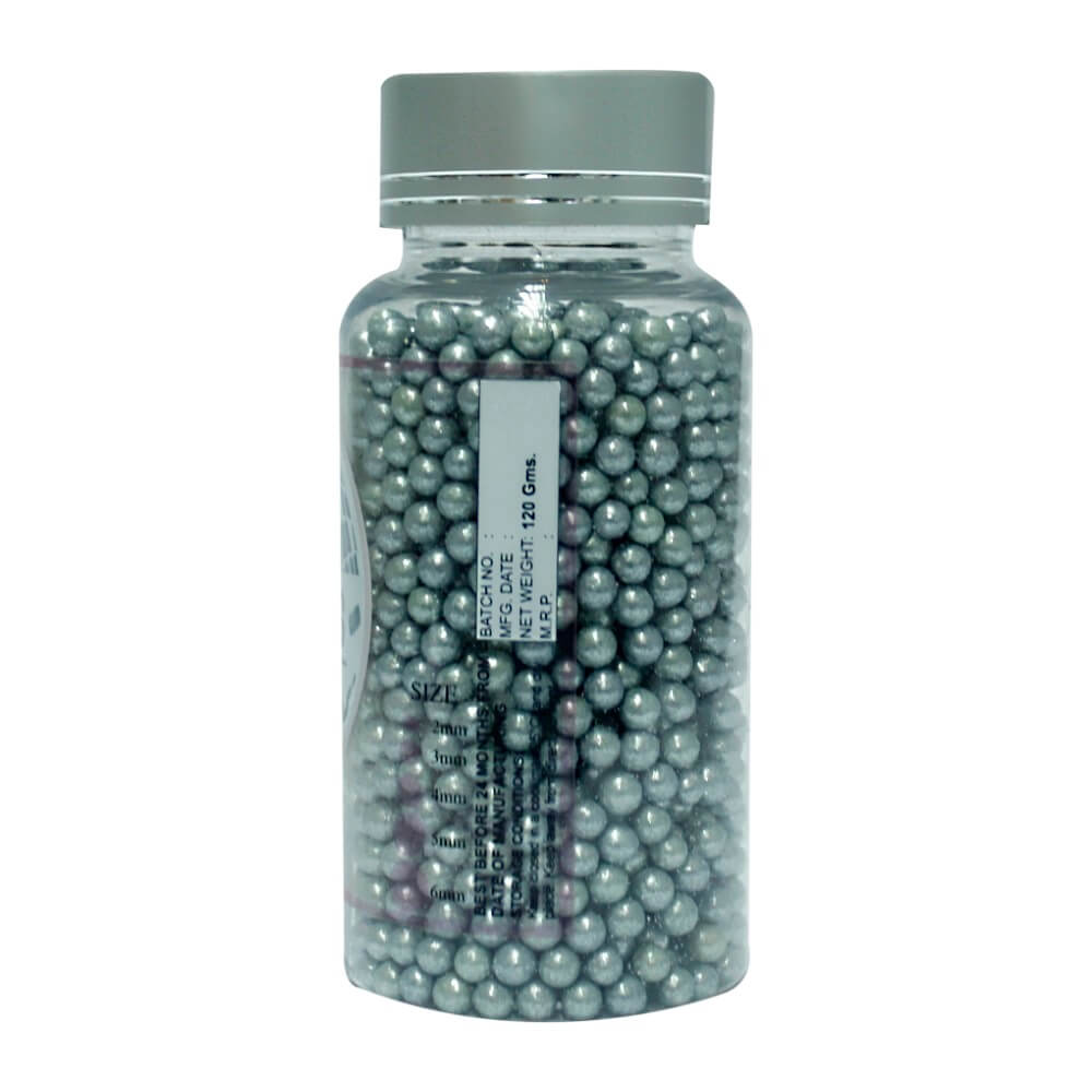 Silver Disco Balls Sprinkles 4 MM 120 Gms