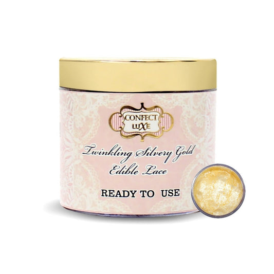 Twinkling Silvery Gold Edible Lace