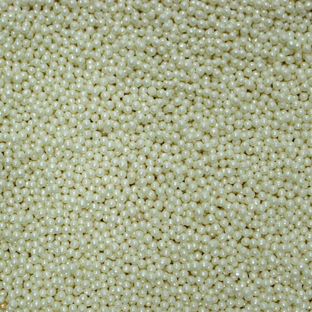 White Disco Balls Sprinkles 2 MM 120 Gms