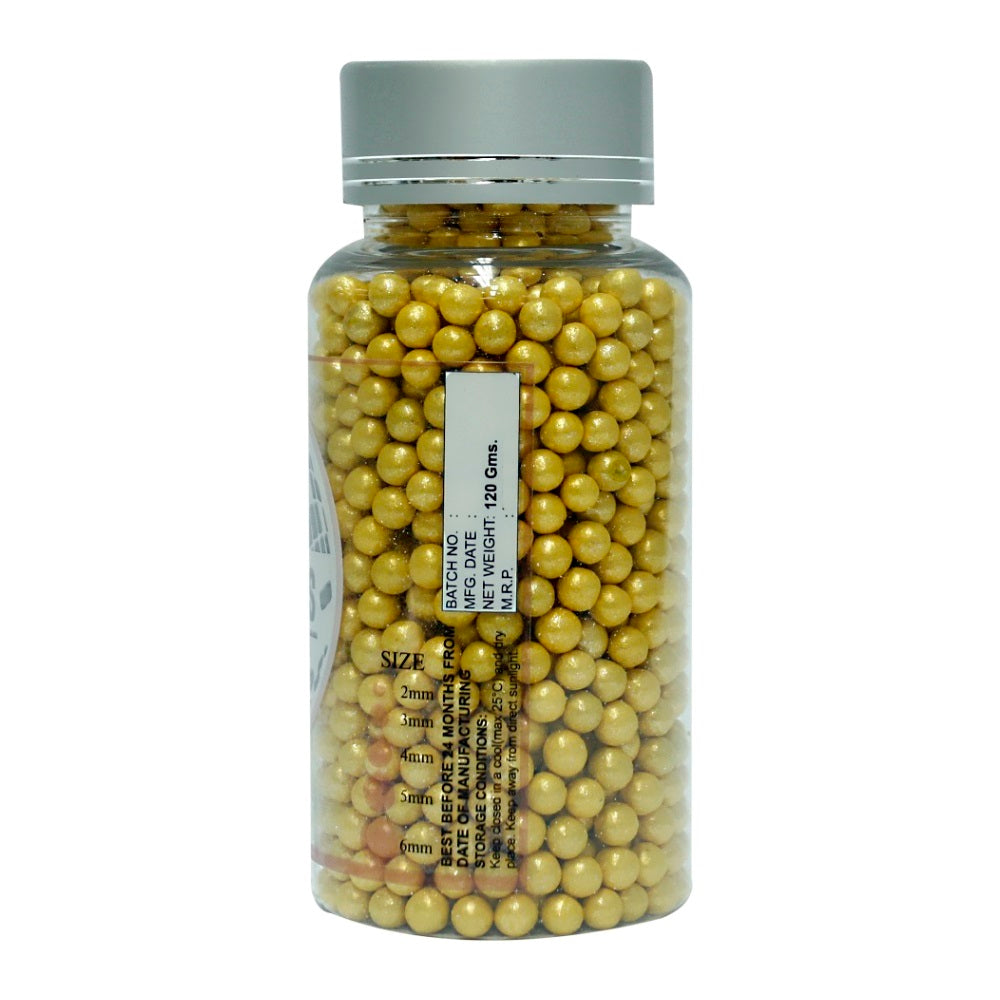 Confect Yellow Disco Balls Sprinkles 6 MM 120 Gms