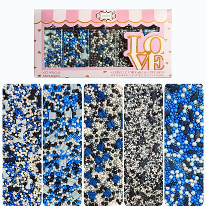 Confect Best Dad Ever Sprinkles | Black, Blue & White Sprinkles Mix, (FD-02) - 100Gms