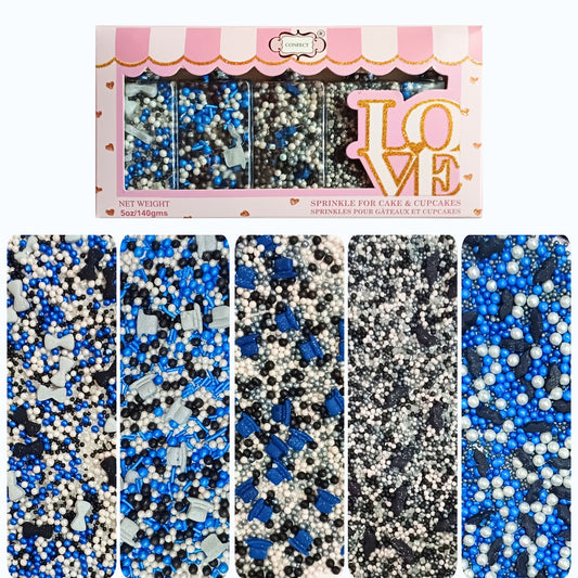 Confect Best Dad Ever Sprinkles | Black, Blue & White Sprinkles Mix, (FD-02) - 100Gms