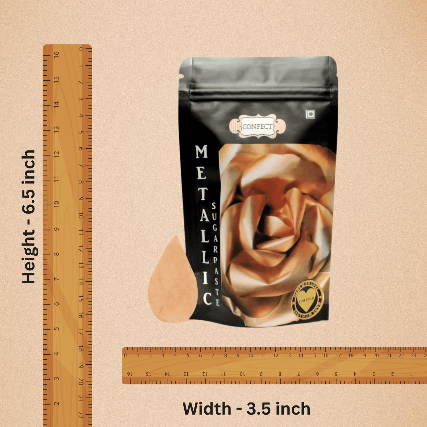 Rose Gold | Edible Metallic Sugar Paste 900 Gm