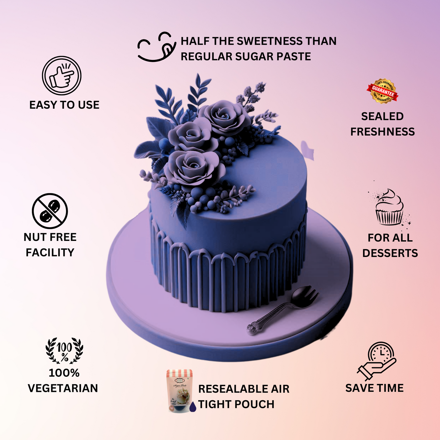 Purple Fondant | Edible Sugarpaste 250 Gm