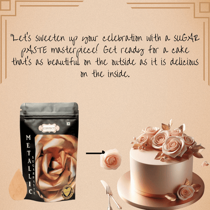 Rose Gold | Edible Metallic Sugar Paste 900 Gm