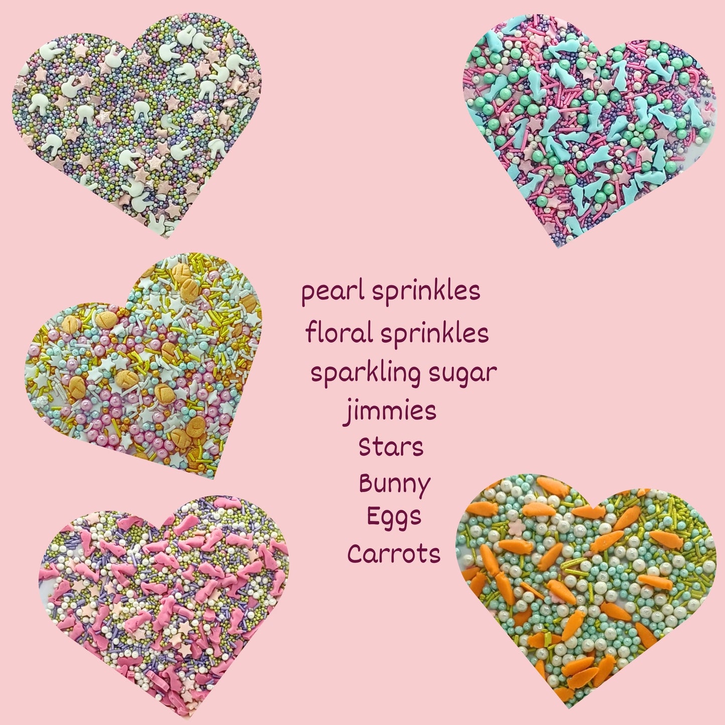 Confect Spring Sprinkles Edible | Vermecelli, Pearls & Stars Sprinkles Pack of 5 (EAST 4) - 100Gms