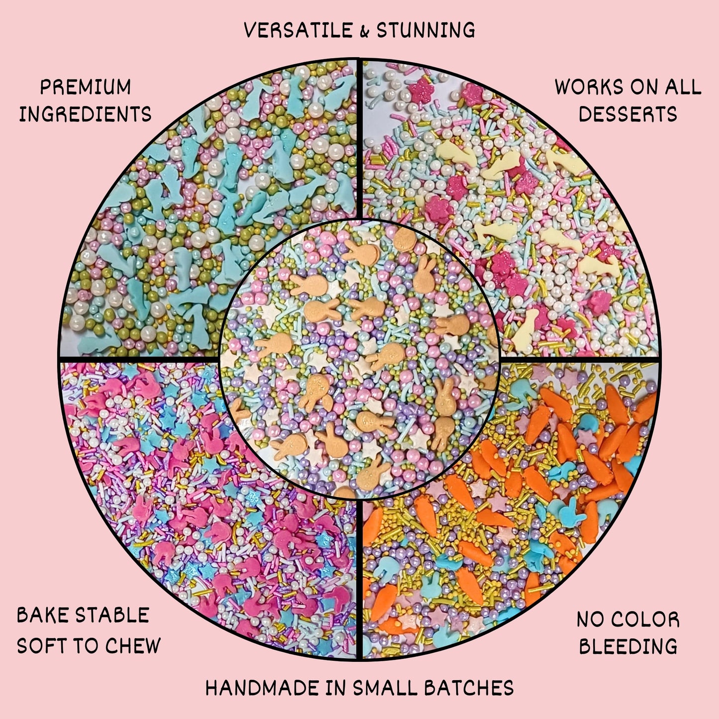 Confect Easter Sprinkles Edible |  Edible Sprinkles Mix for Baking & Cake Pack of 5 (EAST 11) - 100Gms