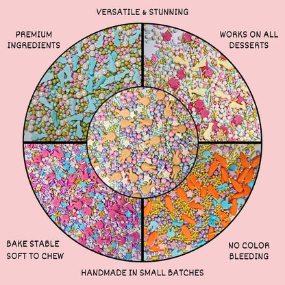 Confect Easter Sprinkles Edible |  Edible Sprinkles Mix for Baking & Cake Pack of 5 (EAST 11) - 100Gms