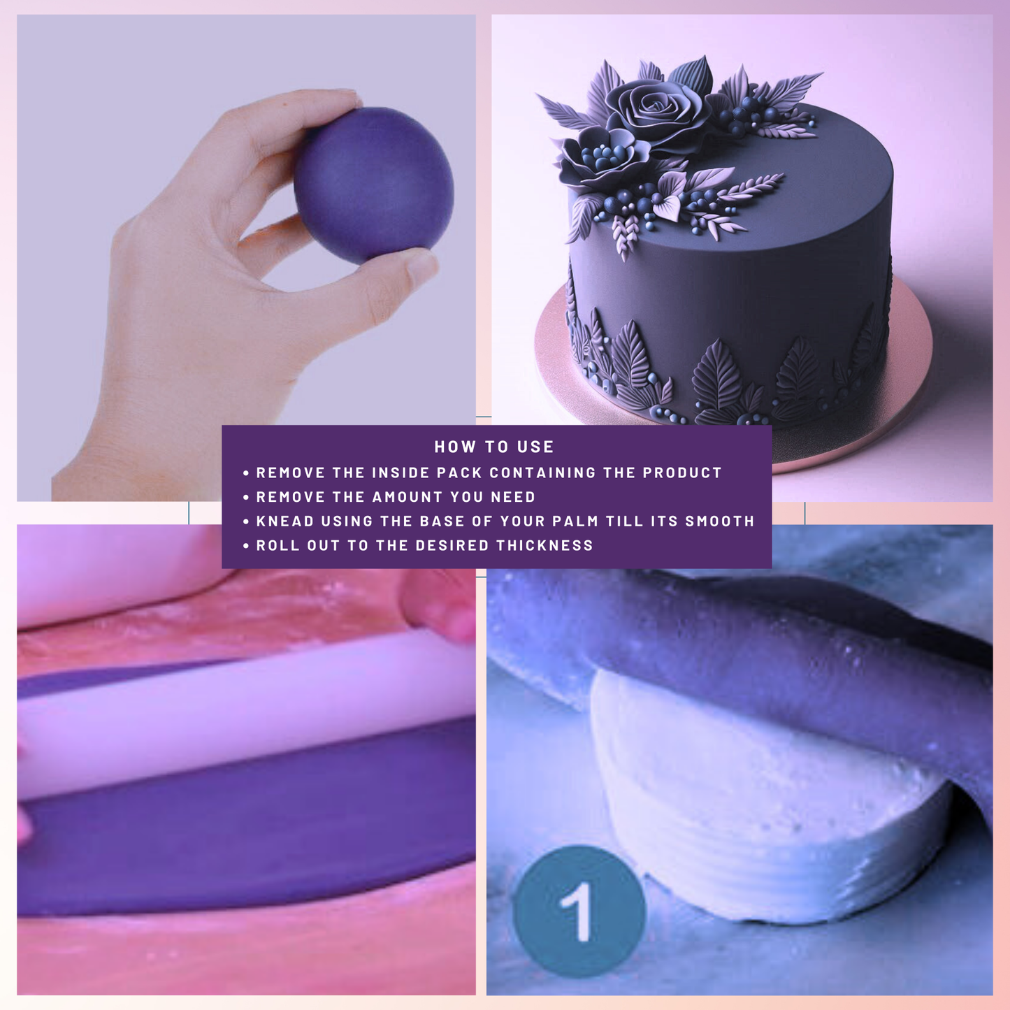 Purple Fondant | Edible Sugarpaste 250 Gm