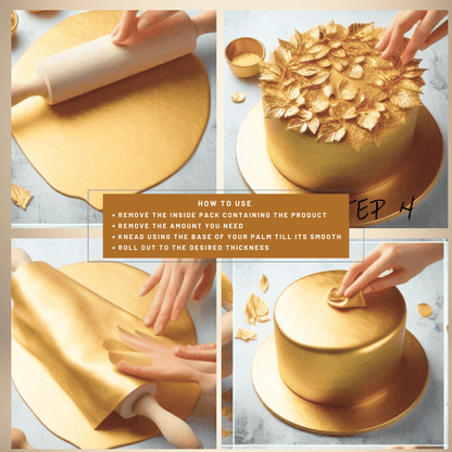 Champagne Gold | Edible Metallic Sugar Paste 900 Gm