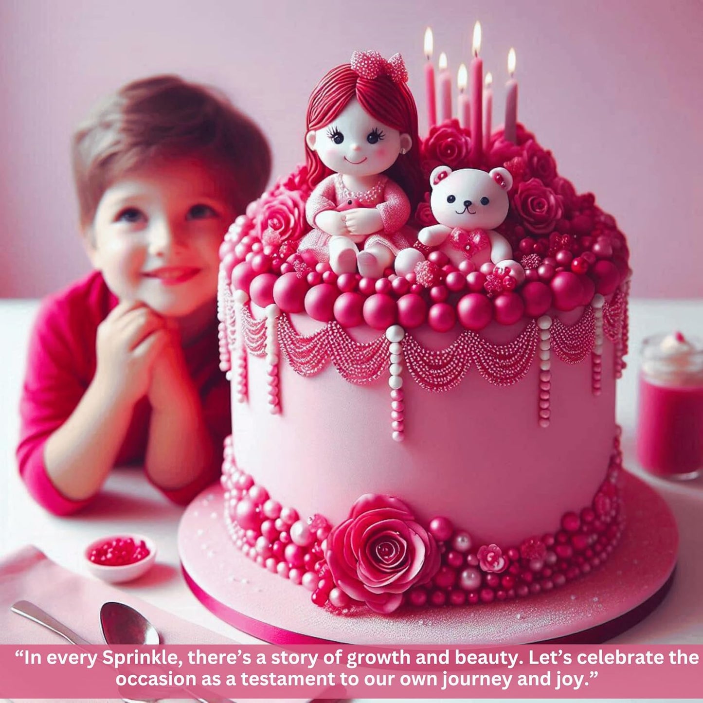 Sprinkles for Cakes & Cupcakes Decoration | USP-6(Crimson Pink)
